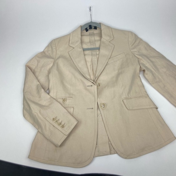 Talbots khaki linen blend blazer - Picture 2 of 5
